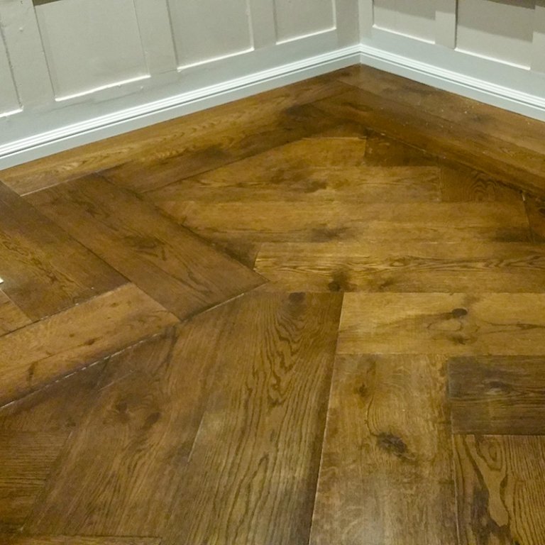 Herringbone engineered oak flooring