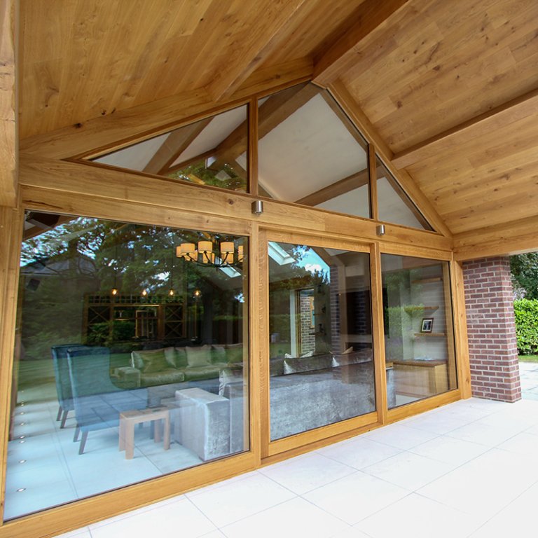 Oak framed extended living area
