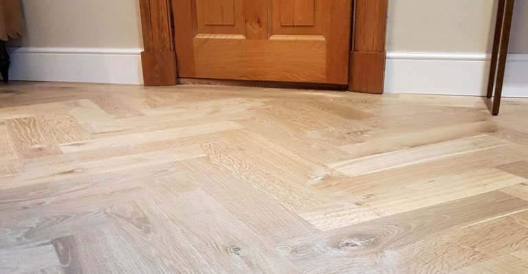 Herringbone oak flooring
