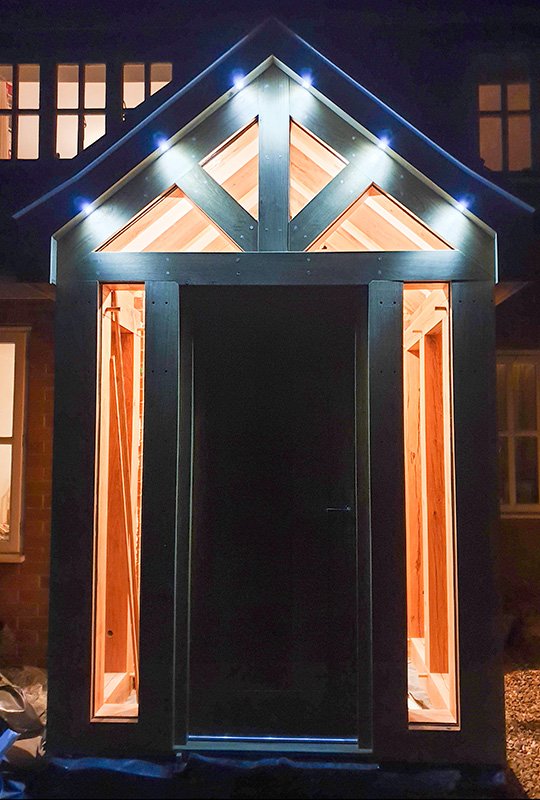 Glazed Porch, Entrance Porch, Front Porch, Porch Lighting at Night, Porch Lighting