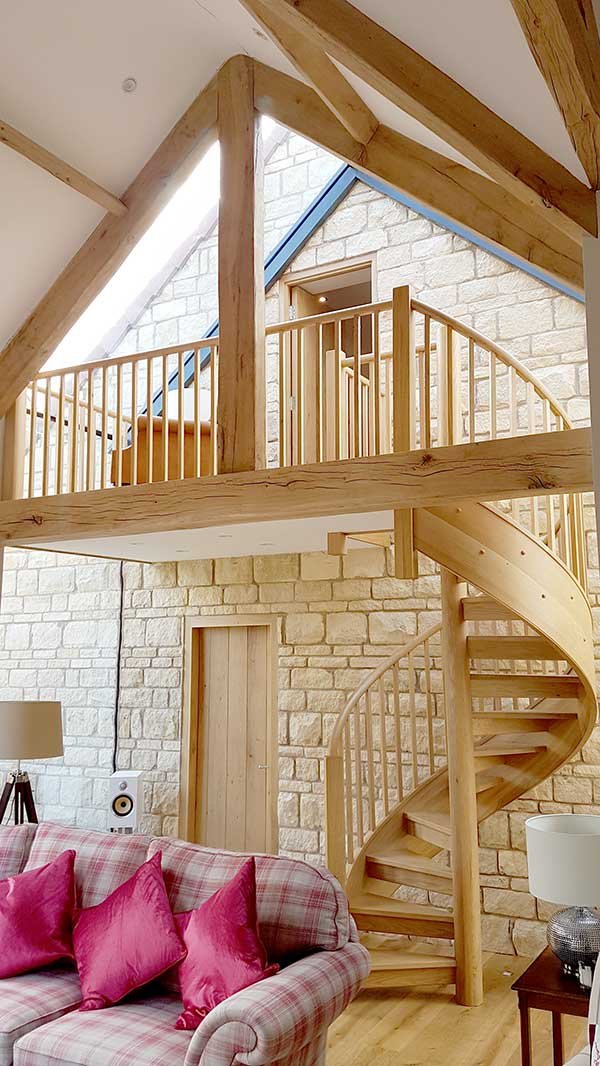 spiral oak staircase