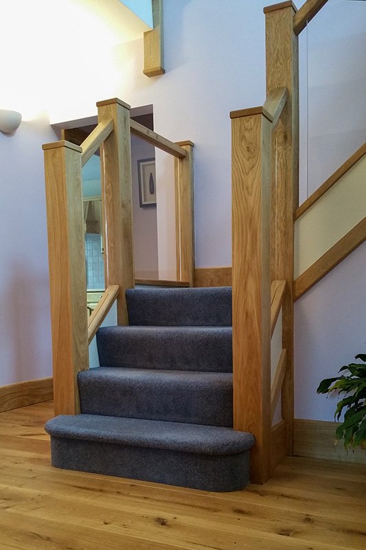 Oak & glass stairs