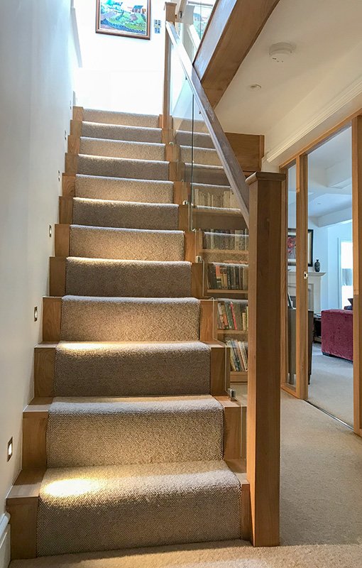 Oak staircase with secret cupboard