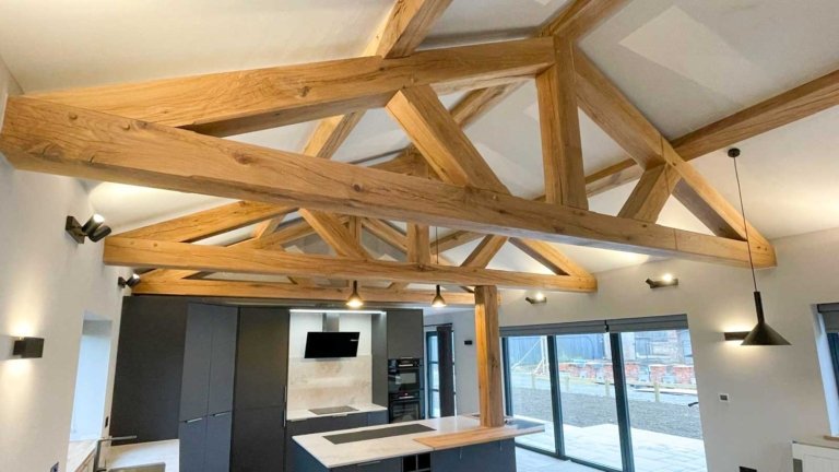 oak trusses, oak truss, kitchen roof, oak roof truss, oak roof trusses