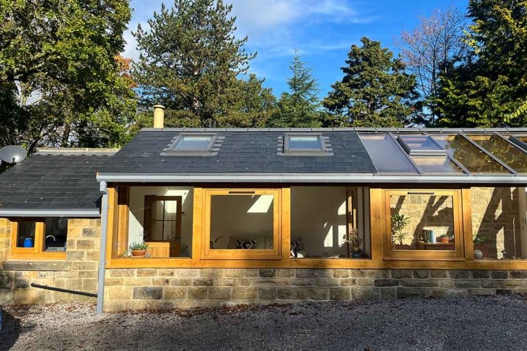 oak conservatory, glazed sunroom, oak framework, oak greenhouse