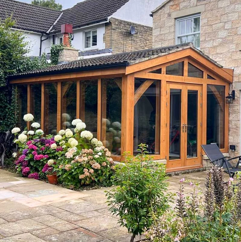 large oak sunroom